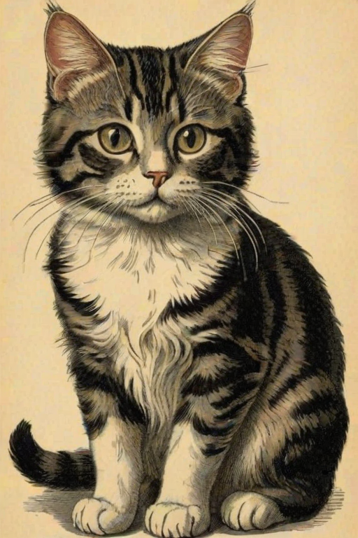 vintage cat illustration