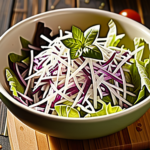 shredded salad ingredient in 2-down cuisine