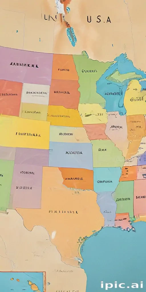 usa map with states