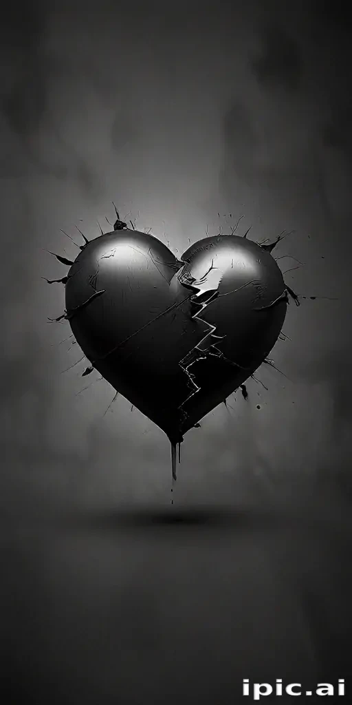 black broken heart