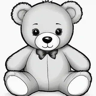 teddy bear clipart black and white