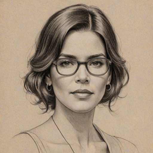 Exquisite Patricia Velasquez, pencil sketch, portrait of Captivating woman 1920s in glasses, hair style beatnik, outline, clear lines, fine lines, 8k