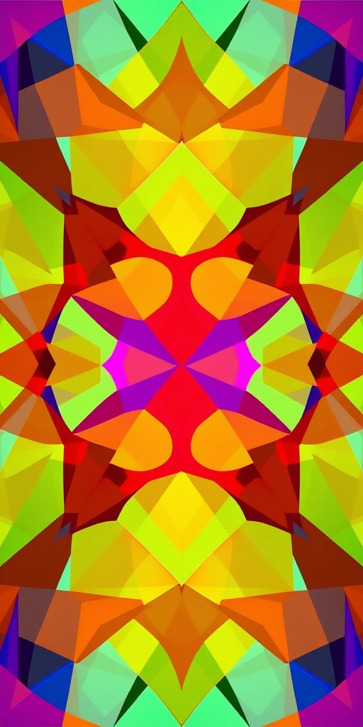 Create a high-quality vector-style image of an abstract geometric pattern with vibrant colors, using a 50mm lens at f/2.8, ISO 100, shot in natural light with a DSLR camera from a top-down view, emphasizing clarity and detail.