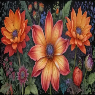 colourful flower drawing
