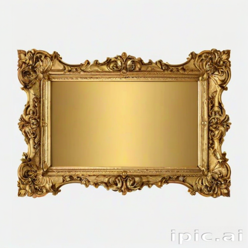 rectangle golden frame png