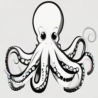 octopus clip art black and white
