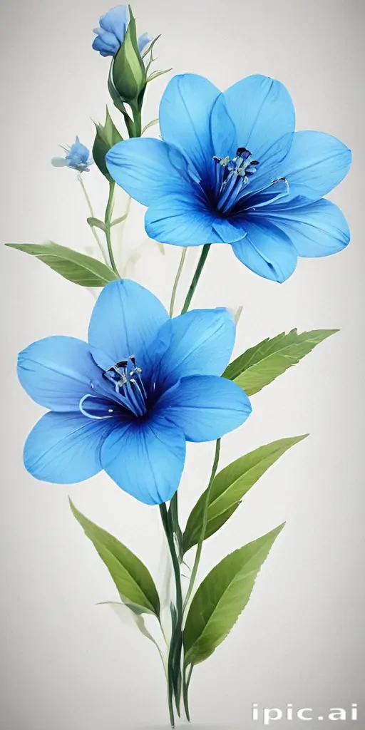 transparent blue flowers