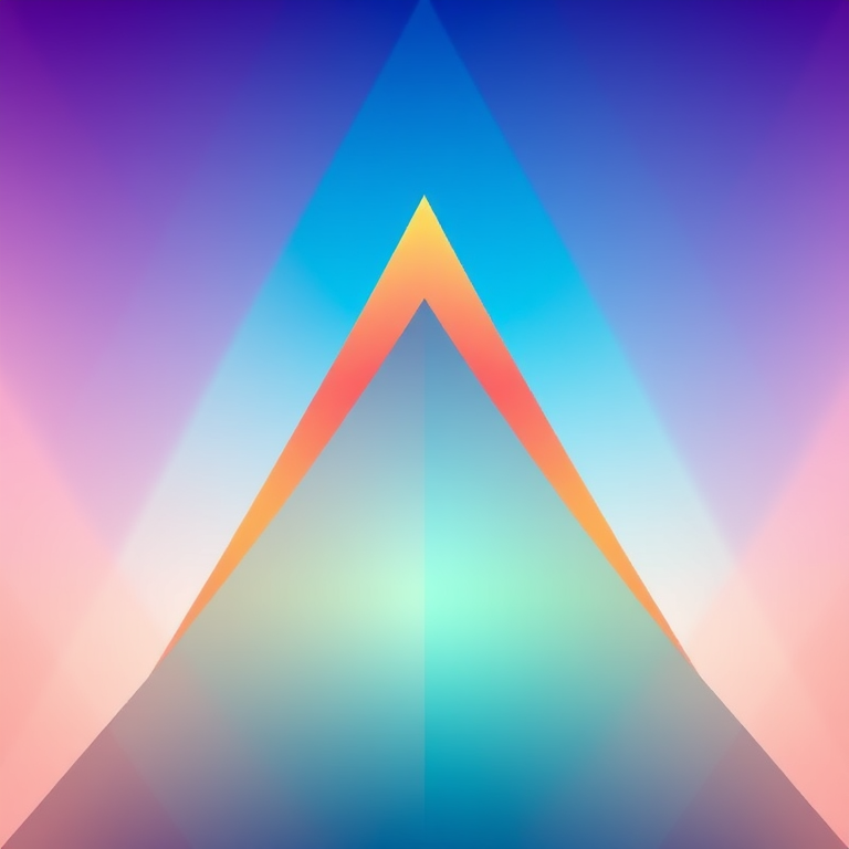 Generate a high-resolution abstract geometric design featuring vibrant colors and smooth gradients, captured with a DSLR camera using a 50mm lens, aperture f/1.8, ISO 100, in landscape orientation with soft natural lighting.