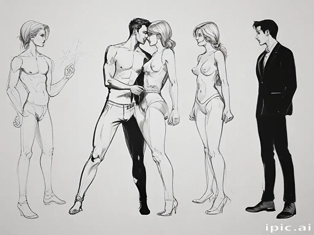 couple drawing poses