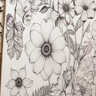 flower aesthetic drawings