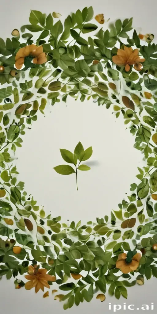 circle with leaves
