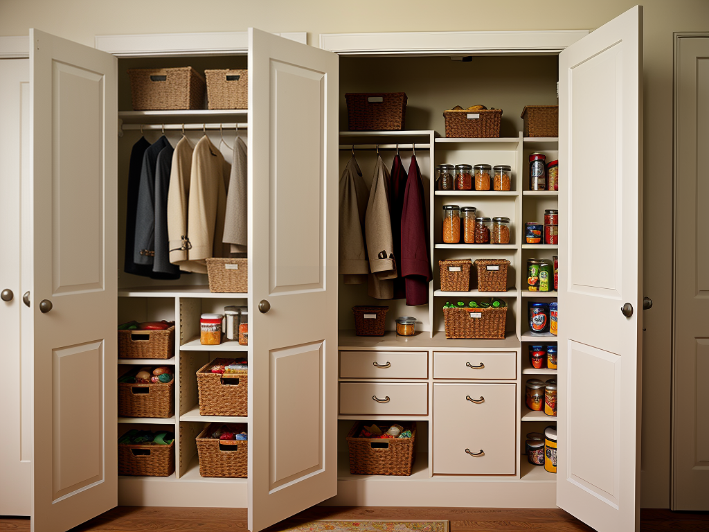 turn coat closet into pantry