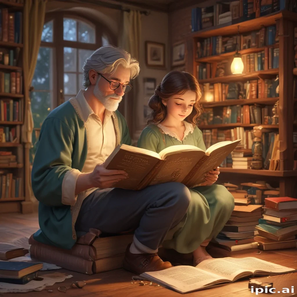cartoon of reading