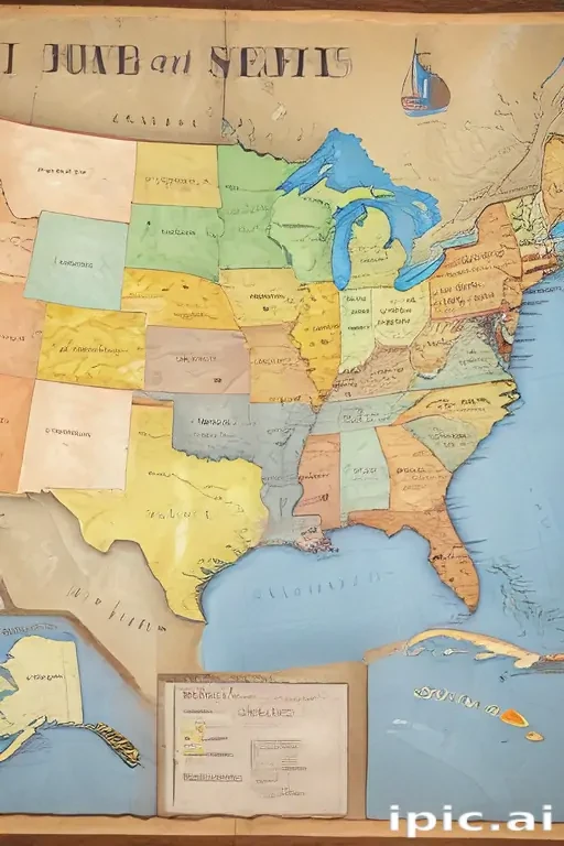 map of united states with states
