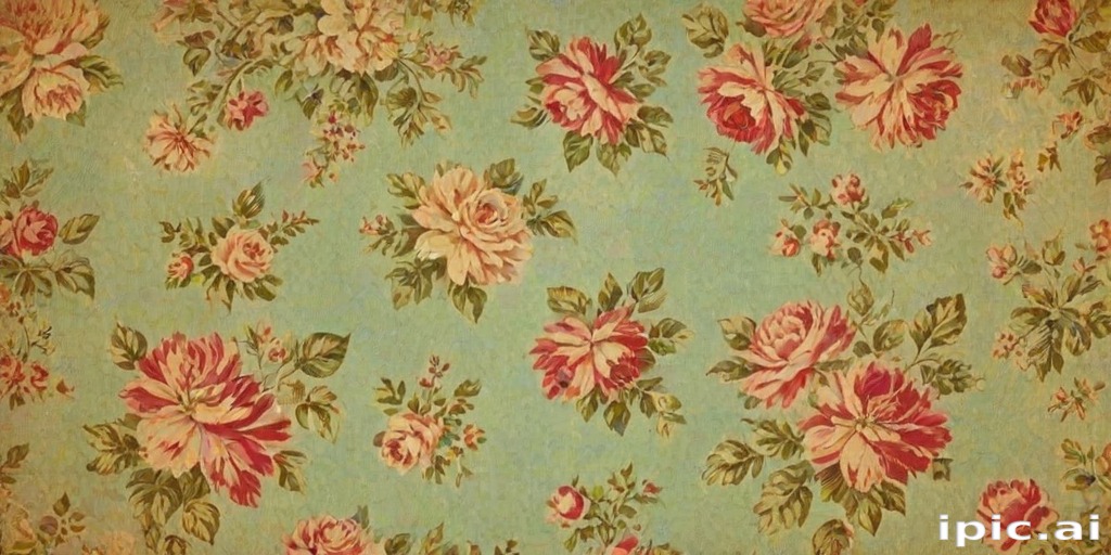 Beautiful Vintage Floral Pattern Featuring Colorful Roses on Soft Blue ...