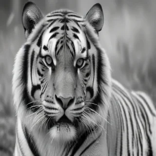 tiger clipart black and white