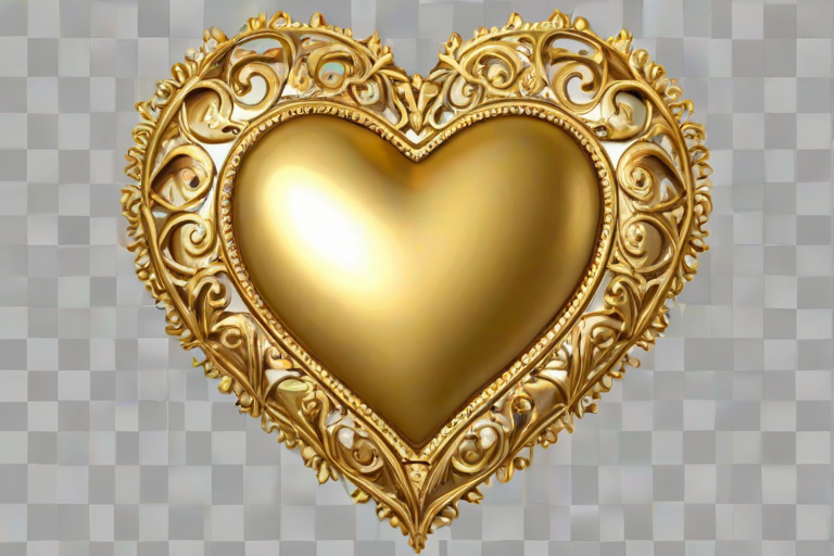 gold heart png
