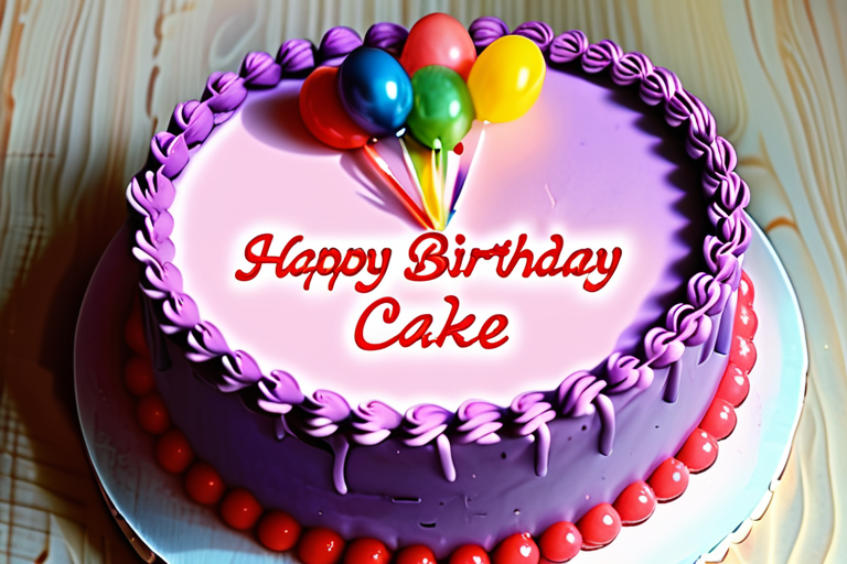 happy birthday cake with edit name and pic