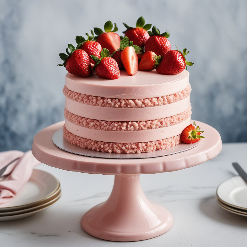 cake with strawberry mousse filling