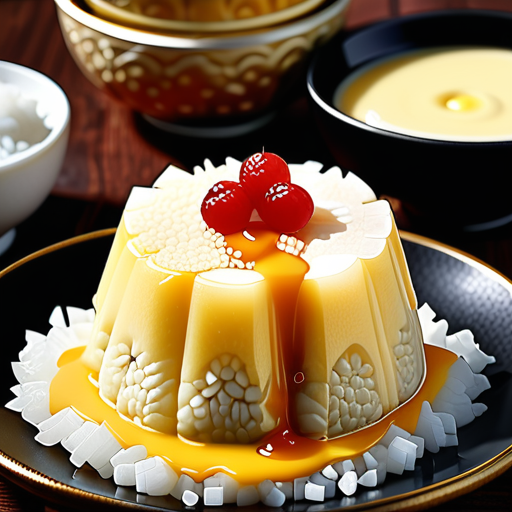 thai custard with sticky rice