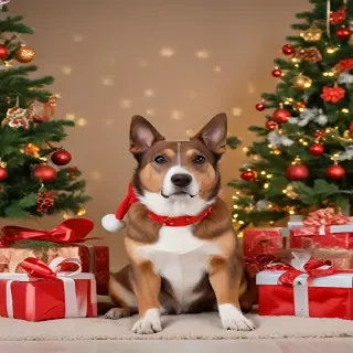 dog christmas background