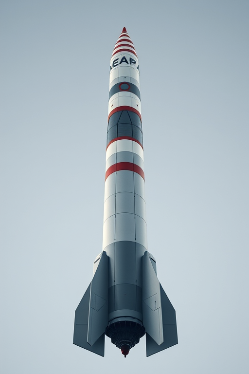 high-resolution image of a detailed rocket design against a plain background, taken with a Canon EOS 5D Mark IV, 50mm lens, aperture f/8, ISO 100, shot from a low angle for dramatic effect, emphasizing height and structure, soft lighting to enhance details