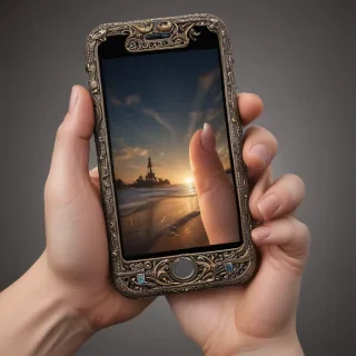 hand holding cell phone