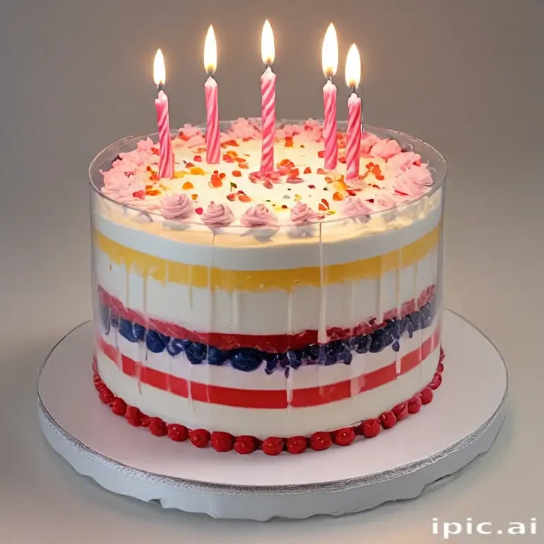 transparent birthday cake