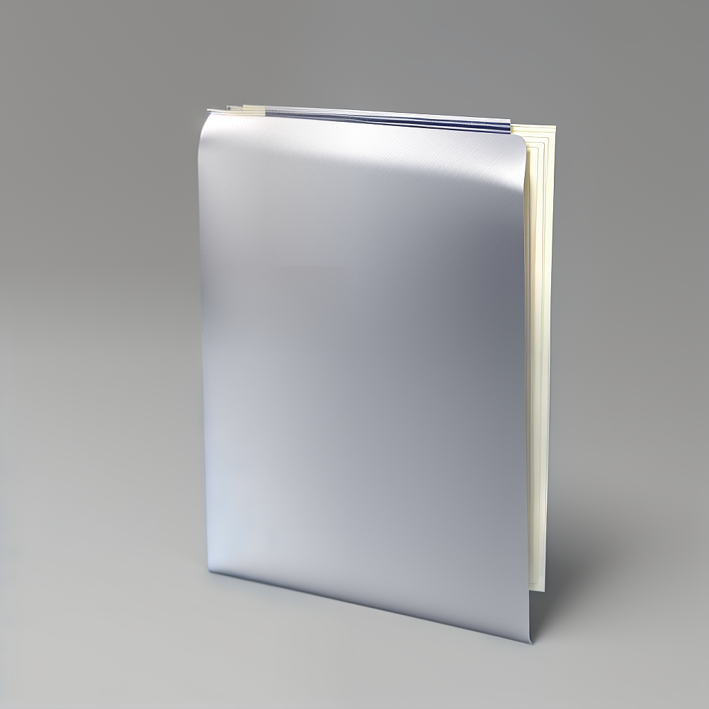 Elegant Silver Folder with White Pages for Organizing Important Documents