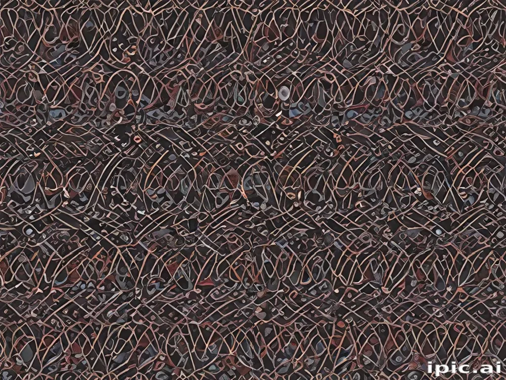 Intricate Abstract Patterns Featuring Winding Lines and Rich Dark Tones.