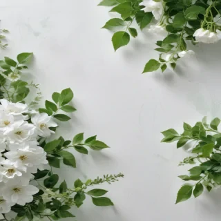 white and green background