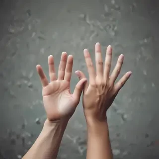 hands reaching