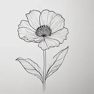 simple flower line art