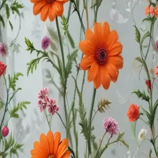 flowers behind glass wallpaper