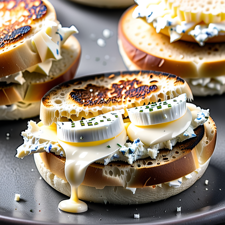 cream cheese on english muffin