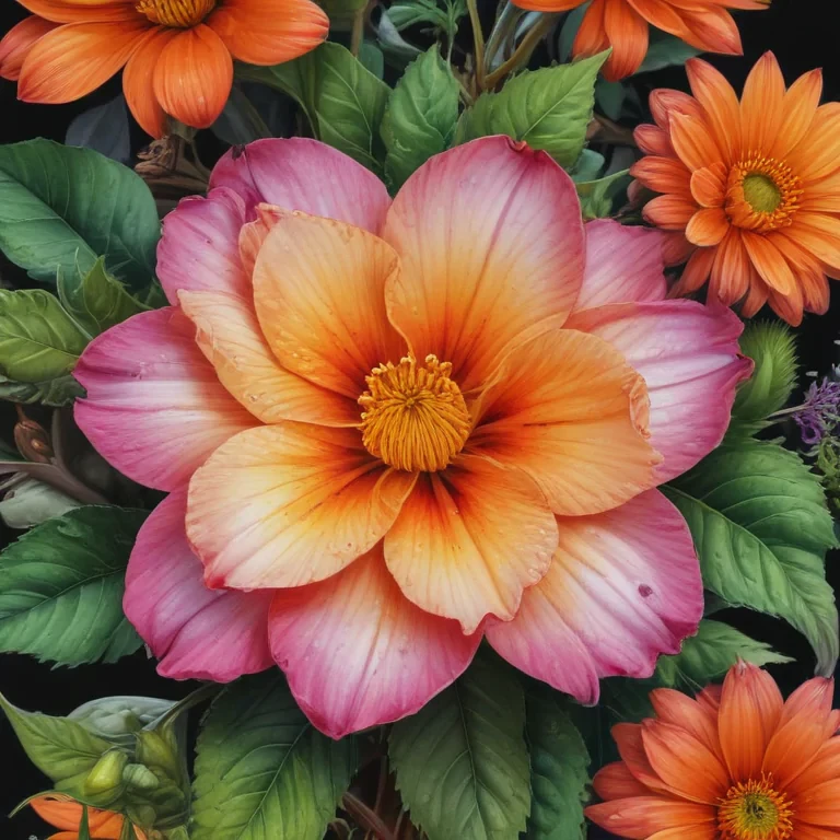 flower drawing images with colour