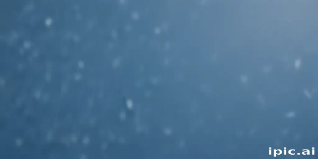 Softly Falling Snowflakes Against a Calm Blue Winter Sky Background