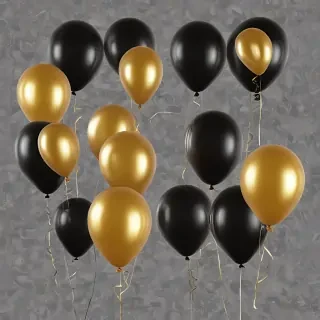 black and gold balloons png