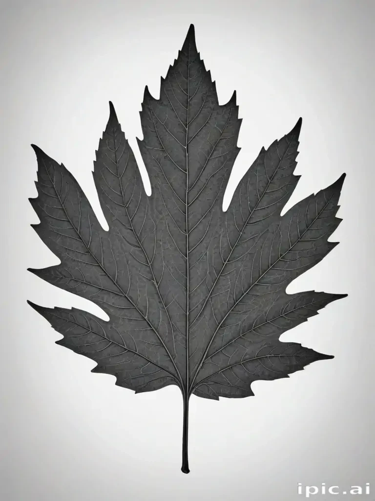clipart of leaf black and white