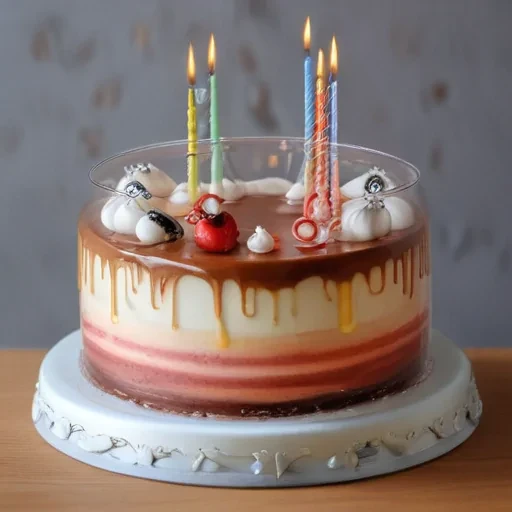 transparent birthday cake