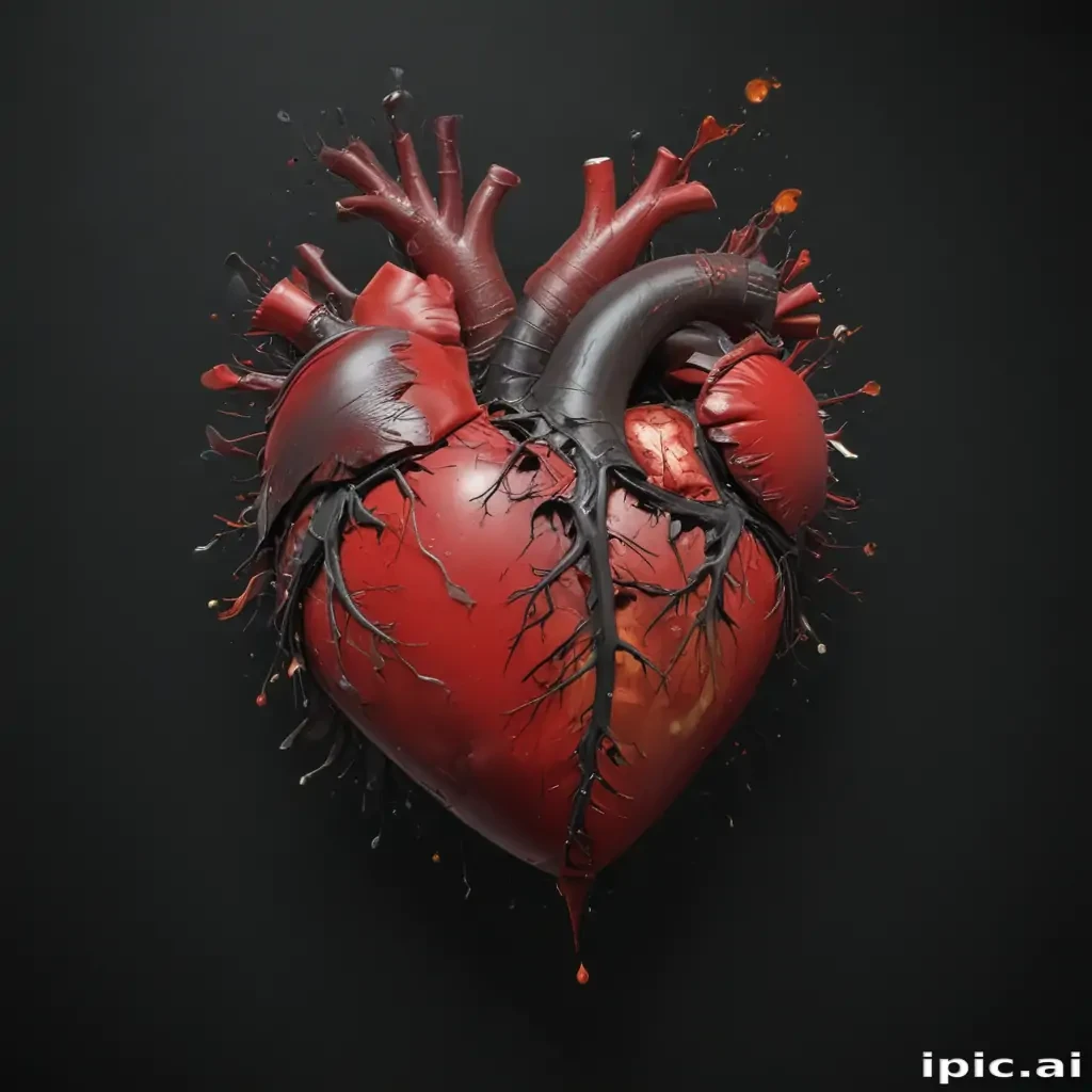 broken heart black background