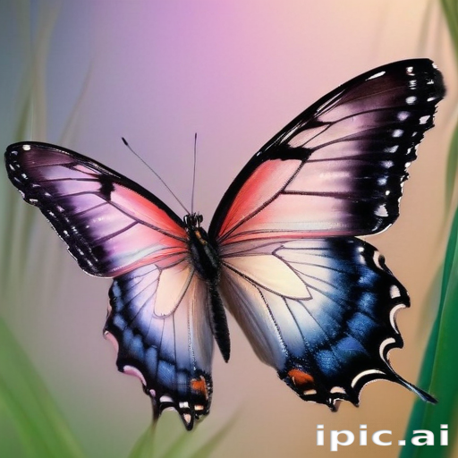 Stunning Butterfly Displaying Vibrant Colors Against a Soft Pastel ...