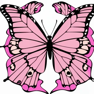 clipart pink butterfly