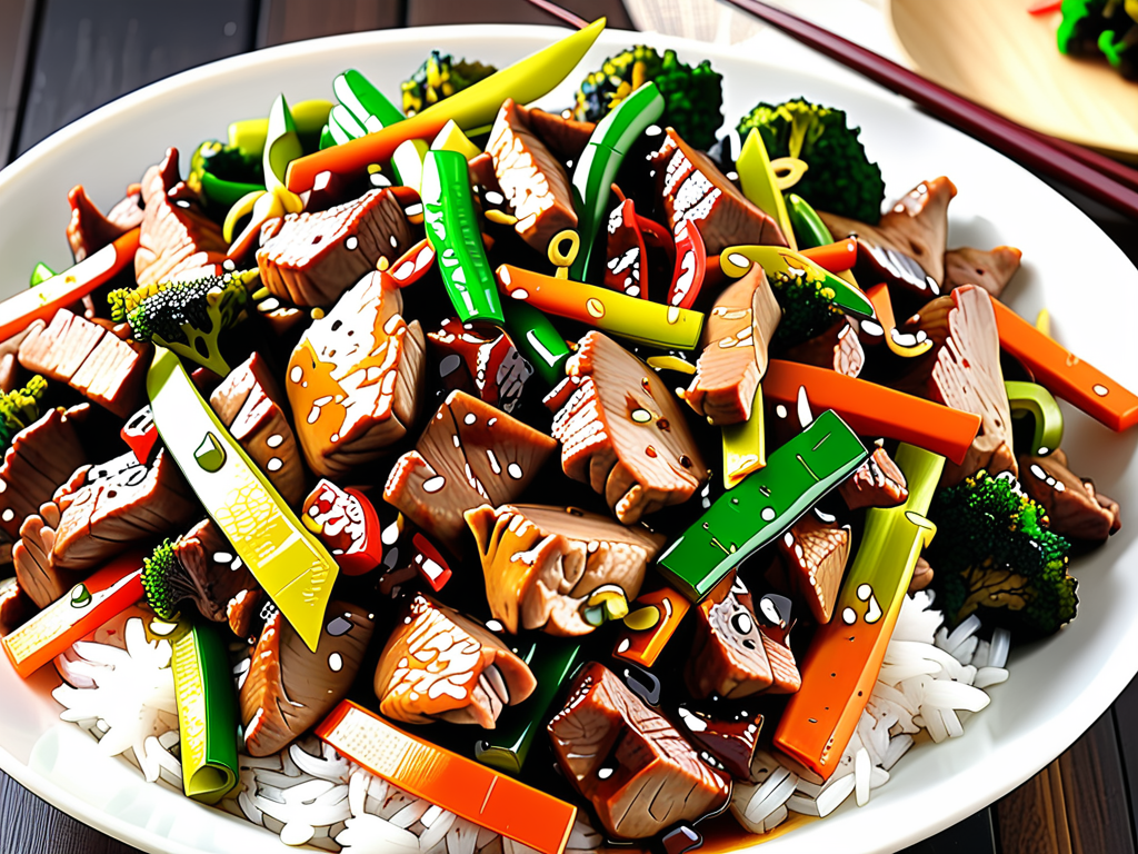 stir fry chicken and beef