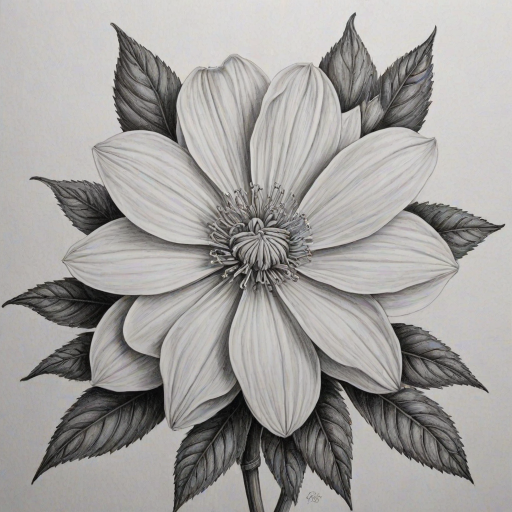 flower pencil drawing