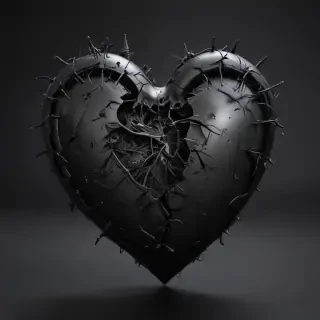 broken black heart
