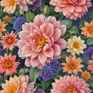 color drawing flowers