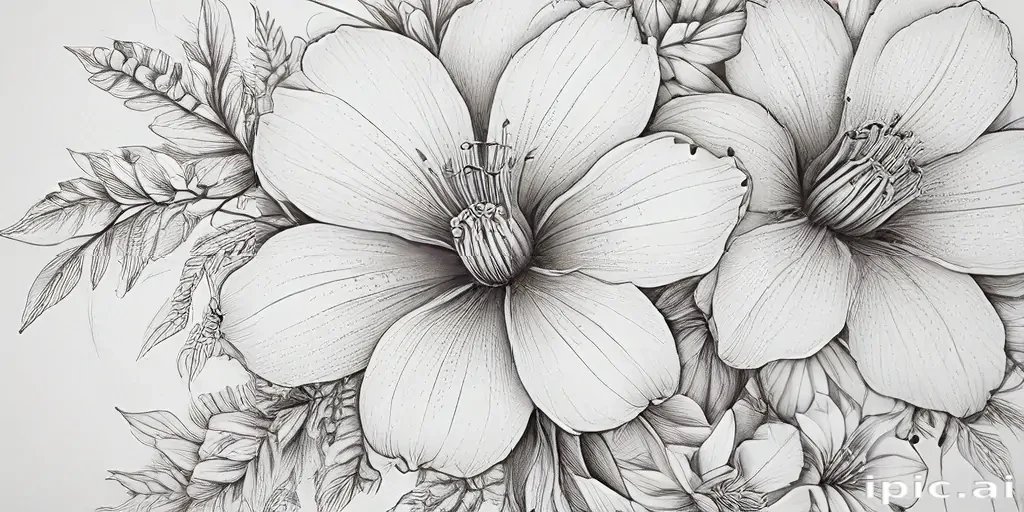 flower line work
