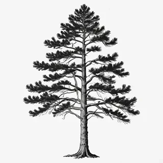 black and white pine tree clip art
