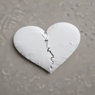 white broken heart